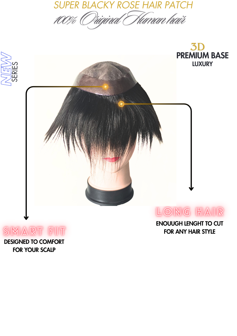 Blacky Rose Patch Hair Marc. This stylish and versatile patch adds a touch of elegance to any hairstyle.