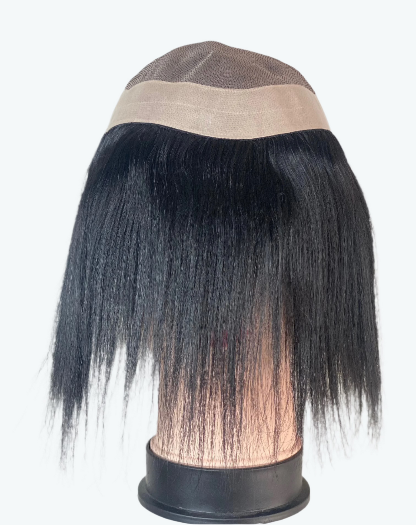 Luxury MONO fine R Smart Hair Patch for Men, Smooth Hair Wig in 100% Natural Human Hair, Easy Fit with Tape, Glue or Clips, 3D Premium Base (Colour: Natural Black