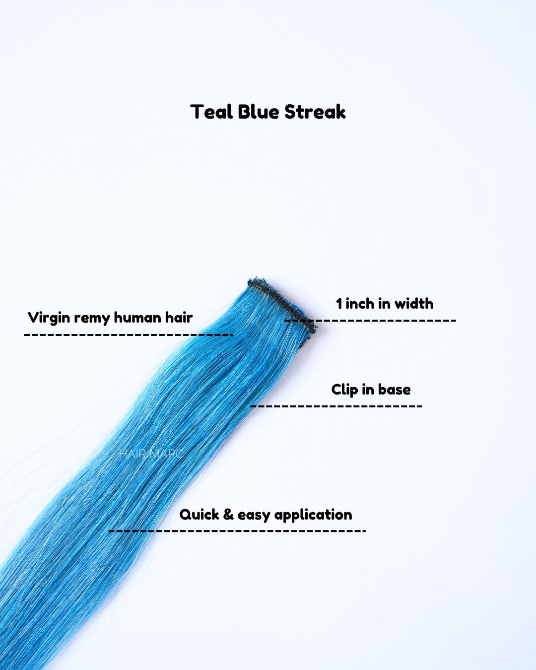 Ombré Teal Blue Streak