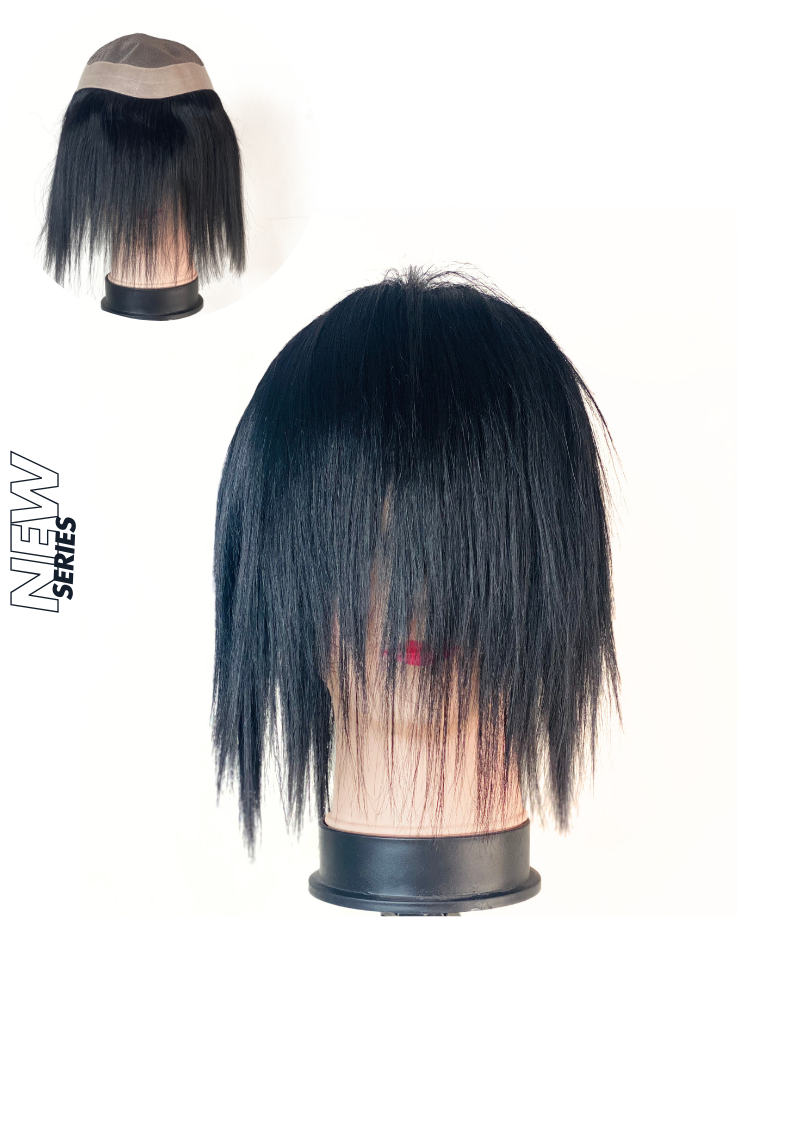 Luxury MONO fine R Smart Hair Patch for Men, Smooth Hair Wig in 100% Natural Human Hair, Easy Fit with Tape, Glue or Clips, 3D Premium Base (Colour: Natural Black